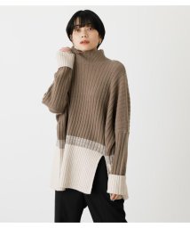 AZUL by moussy(アズールバイマウジー)/COMBINATION LOOSE KNIT/柄BRN5