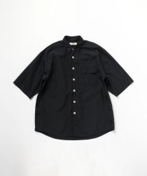GLOSTER(GLOSTER)/【unfil / アンフィル】washed cotton－poplin s/s shirt #WOSP－UM213/ブラック