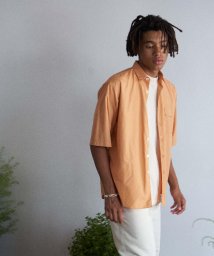 GLOSTER(GLOSTER)/【unfil / アンフィル】washed cotton－poplin s/s shirt #WOSP－UM213/オレンジ