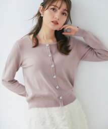 tocco closet(トッコクローゼット)/フラワーパール装飾カーディガン/PINKBEIGE