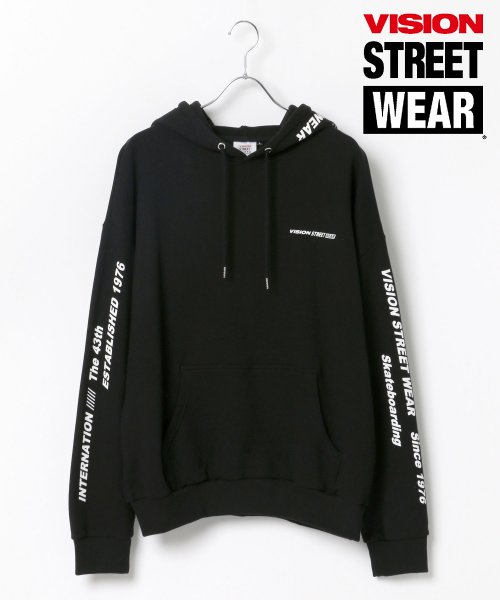 SITRY(SITRY)/【SITRY】VISION STREET WEAR/ヴィジョンストリートウエア ビッグシルエット ロゴプリントプルオーバーパーカー/ブラック