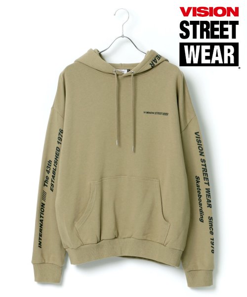 SITRY(SITRY)/【SITRY】VISION STREET WEAR/ヴィジョンストリートウエア ビッグシルエット ロゴプリントプルオーバーパーカー/ベージュ