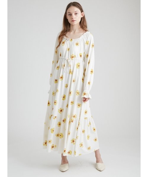 ペイントフラワーロングスリーブドレス Gelato Pique Gelato Pique Magaseek