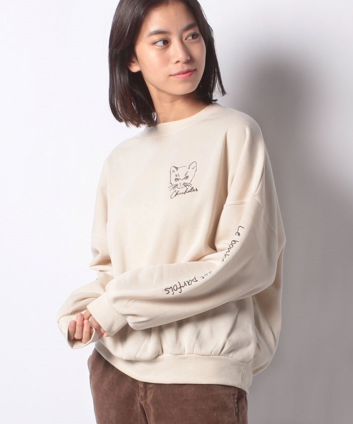 セール ｔｃ裏起毛猫刺繍プルオーバー オリーブデオリーブ Olive Des Olive Magaseek