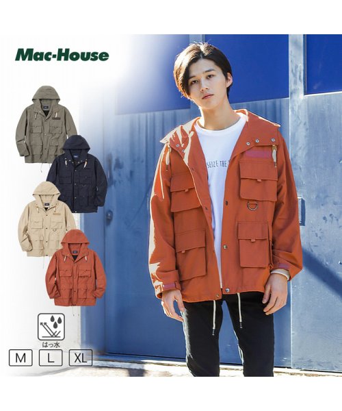 MAC HOUSE(men)(マックハウス（メンズ）)/NAVY ネイビー マルチポケットジャケット 1140－2600/オレンジ