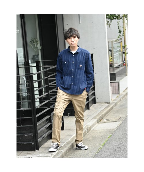 MAC HOUSE(men)(マックハウス（メンズ）)/Dickies ディッキーズ ストライプワークシャツ 1170－8401/ネイビー