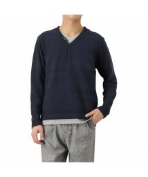 MAC HOUSE(men)(マックハウス（メンズ）)/MOSSIMO モッシモ レイヤードヘンリーロングスリーブTシャツ 1174－7705/ネイビー