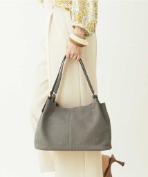 MK MICHEL KLEIN BAG(エムケーミッシェルクランバッグ)/【2WAY】フェイクレザー型押しトートバッグ/グレー