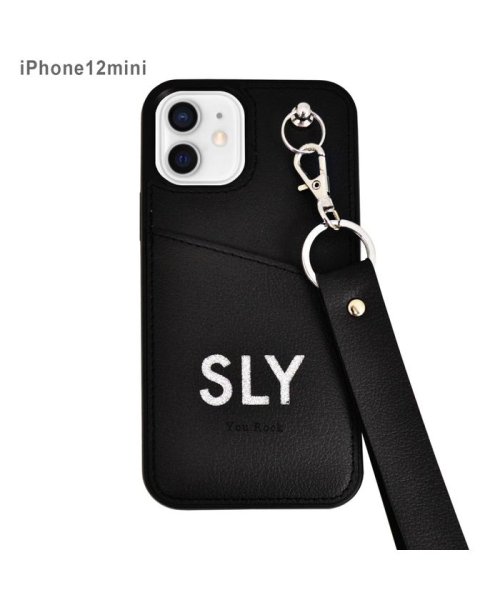SLY(スライ)/iphone ケース iPhone12mini SLY スライ Die cutting_Case スマホケース iphone12mini アイフォンケース/ブラック