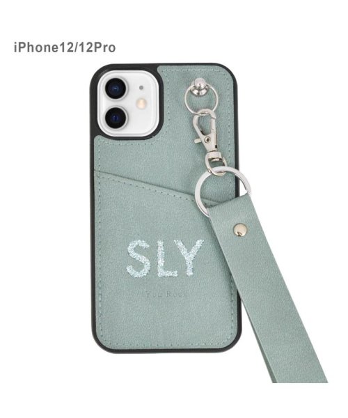 SLY(スライ)/iphoneケース iPhone12 iPhone12Pro SLY スライ Die cutting_Case スマホケース iphone12 アイフォンケース/ブルー