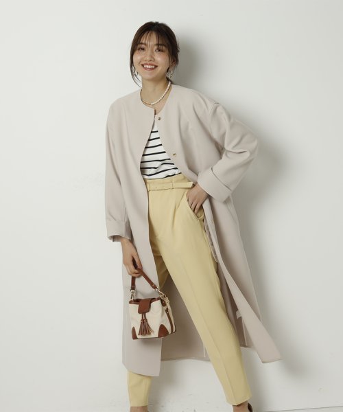 ダブルフェイスノーカラーコート ジャスグリッティー Jusglitty Magaseek ダブルフェイスノーカラーコート ジャスグリッティー Jusglitty Magaseek