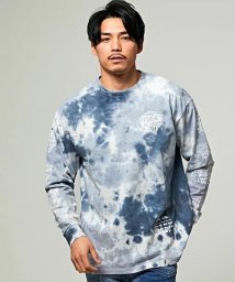 CavariA(キャバリア)/CavariA【キャバリア】バック総プリントタイダイ染めクルーネック長袖Tシャツ/ブラック