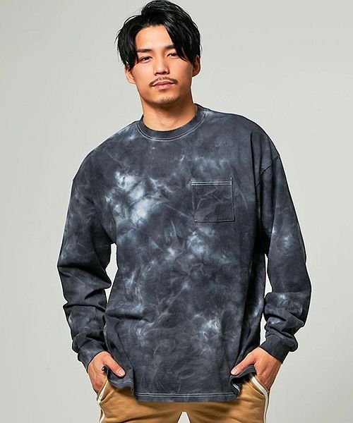 Cavaria キャバリア タイダイ染めクルーネック長袖ポケットtシャツ キャバリア Cavaria Magaseek Cavaria キャバリア タイダイ染めクルーネック長袖ポケットtシャツ キャバリア Cavaria Magaseek