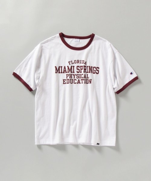 セール Ships別注 Champion ウォッシュドコットン ロゴプリント リンガー Tシャツ シップス メン Ships Men Magaseek