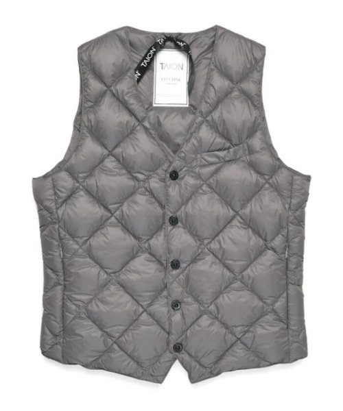 NOLLEY’S goodman(ノーリーズグッドマン)/【TAION/タイオン】TAION CITY LINE SNAP BUTTON DOWN GILET　TAION－003C1/グレー