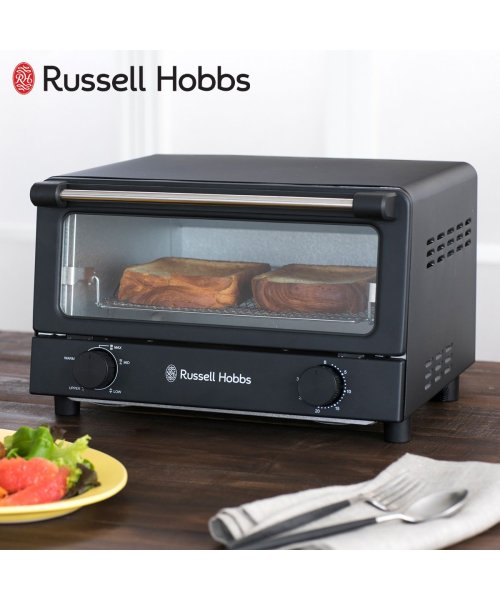 Russell Hobbs(Russell Hobbs)/ラッセルホブス Russell Hobbs オーブントースター ベーシック 4枚 シンプル 無段階温度調節 タイマー トースト パン焼き キッチン 家電/ブラック