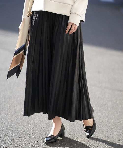 セール 洗える フェイクレザープリーツスカート オフオン Ofuon Magaseek