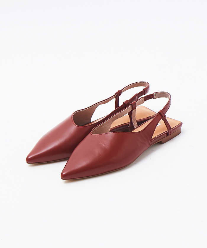 AuBANNISTER ロングノーズスリングバックパンプス レッド 38 AuBANNISTER ロングノーズスリングバックパンプス レッド 38