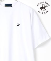 LAZAR(ラザル)/【Lazar】BEVERLY HILLS POLO CLUB/ビバリーヒルズポロクラブ ビッグシルエット ロゴ 刺繍 ワンポイント Tシャツ/ホワイト