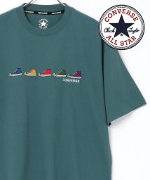 LAZAR(ラザル)/CONVERSE/コンバース カラフル シューズ ロゴ 刺繍 Tシャツ/グリーンブルー