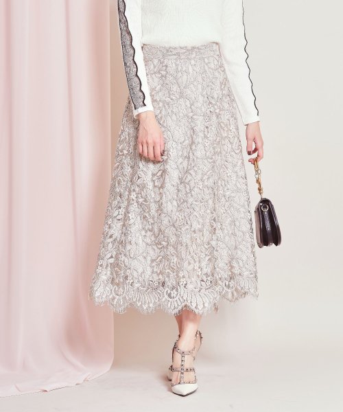 裾スカラップ総レースフレアスカート トッコクローゼットリュクス Tocco Closet Luxe Magaseek