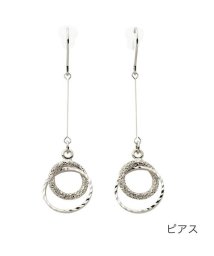 cream dot(クリームドット)/スターダスト加工が輝くダブルフープピアス/イヤリング/シルバー系1