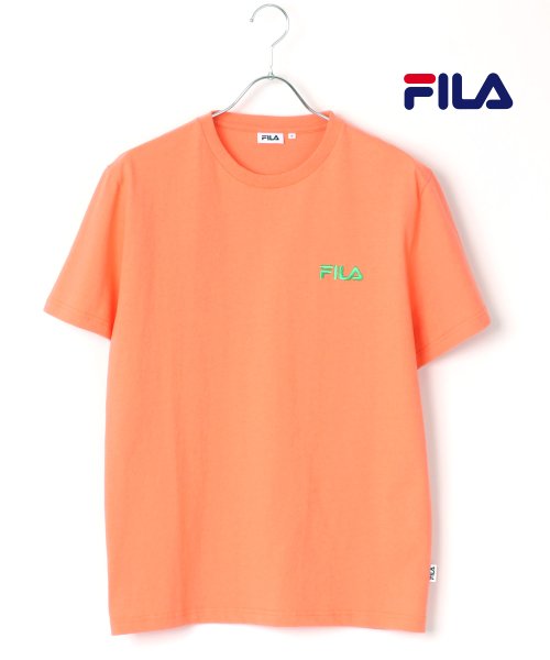 LAZAR(ラザル)/【Lazar】FILA/フィラ 【BTS着用モデル】 ロゴ プリント クルーネック Tシャツ/オレンジ