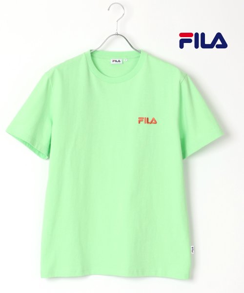 LAZAR(ラザル)/【Lazar】FILA/フィラ 【BTS着用モデル】 ロゴ プリント クルーネック Tシャツ/ライトグリーン