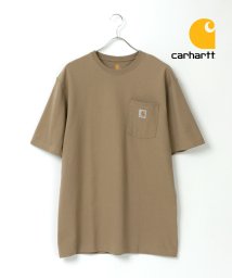 LAZAR(ラザル)/【Lazar】Carhartt/カーハート ビッグシルエット ポケット ロゴ 半袖 Tシャツ レディース メンズ 半袖Tシャツ オーバーサイズ/ベージュ