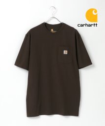 LAZAR(ラザル)/【Lazar】Carhartt/カーハート ビッグシルエット ポケット ロゴ 半袖 Tシャツ レディース メンズ 半袖Tシャツ オーバーサイズ/ダークブラウン