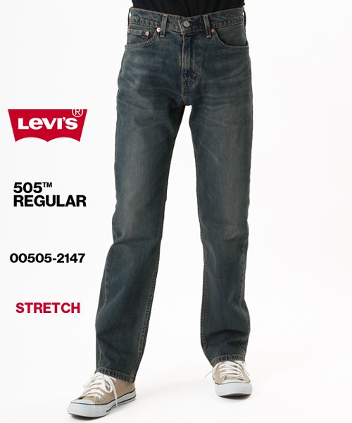 Levi's(リーバイス)/【Levi's】 リーバイス 505 レギュラー/ユーズドウォッシュ（濃色）