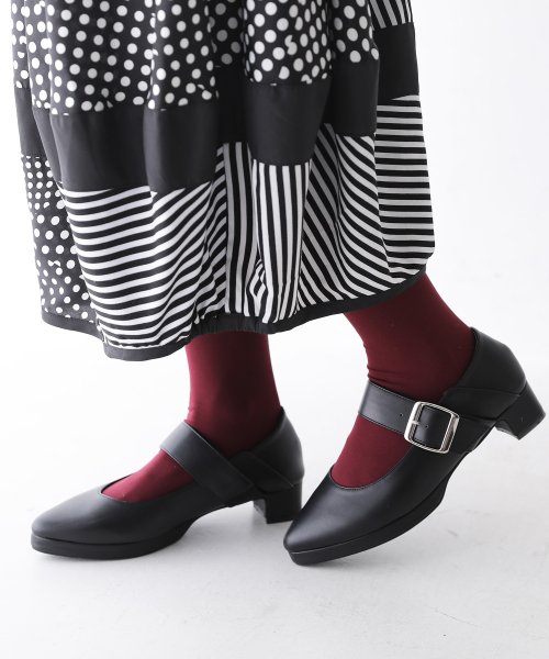 ベルトストラップヒールパンプス オシャレウォーカー Osharewalker Magaseek