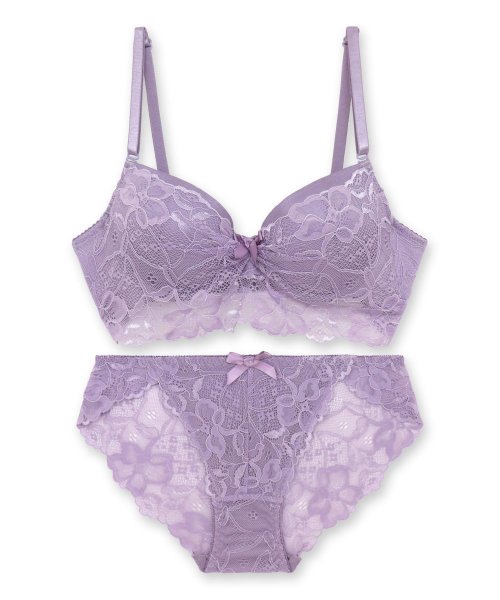 fran de lingerie(フランデランジェリー)/ECLAT エクラ ブラ＆ショーツセット B65－D75カップ/グレー系1