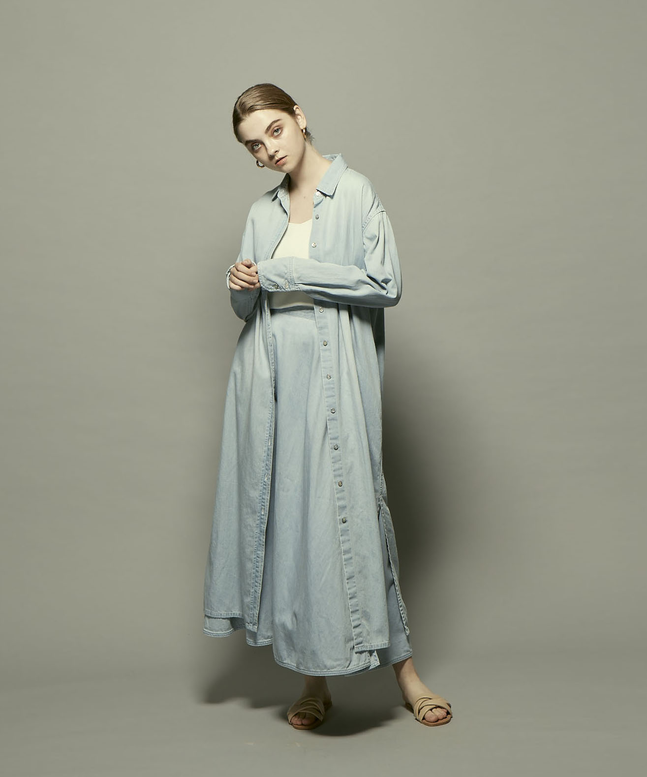 デニム ロングシャツ(503738678) | カルナ(KALNA) - MAGASEEK
