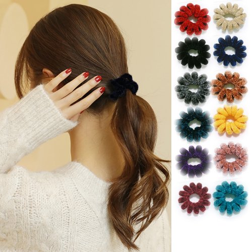 セール ヘアゴム ベロア スプリングゴム ブレス まとめ髪 プチプラ ヘアアクセサリー 痛くない からまない 絡まない 女性 ショッピングゴー Shoppinggo Magaseek