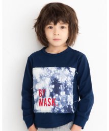 WASK(ワスク)/ムラゾメパッチ ビッグ 長袖Tシャツ(100~160cm)/ネイビー