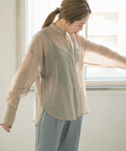 セール シアーバンドカラーシャツ アイテムズ アーバンリサーチ レディース Items Urbanresearch Magaseek
