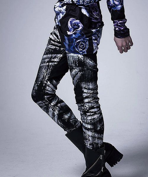 CIVARIZE【シヴァーライズ】ショッキングカラー箔スキニーデニムパンツ 本物品質の CIVARIZE 箔加工スキニーデニムパンツ デニム/ジーンズ