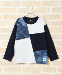 ikka kids(イッカ　キッズ)/【キッズ】オーガニックコットン切替ロンT(120〜160cm)/ネイビー