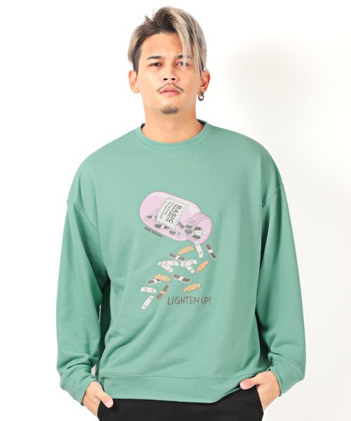 セール スケボープリントbigトレーナー トレーナー メンズ スウェット バックプリント 長袖 秋冬 ラグスタイル Luxstyle Magaseek