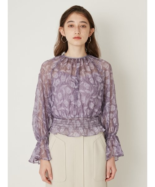 チューリップ柄ボリュームトップス リリー ブラウン Lily Brown Magaseek