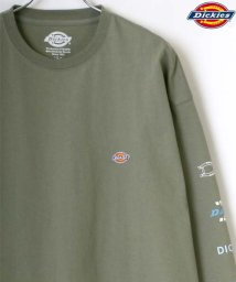 LAZAR(ラザル)/【Lazar】Dickies/ディッキーズ 【別注】 ビッグシルエット 袖プリント ロゴ ワンポイント ロングスリーブTシャツ/グリーン