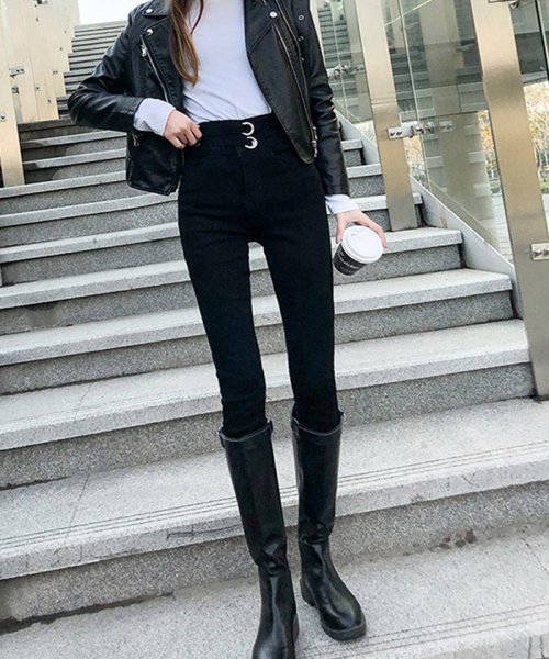 セール デニムパンツ レディース ハイウエスト スキニーパンツ 細身 ボトムス ストレッチ ジーパン 着やせ 韓国風 美脚見せ ジーンズ ミニミニストア Miniministore Magaseek