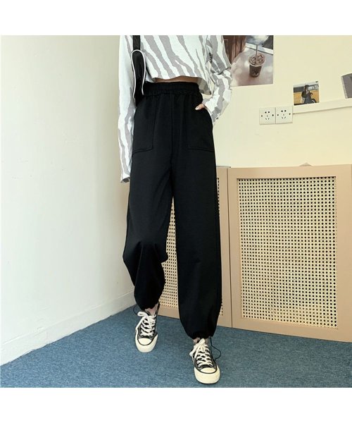 セール スウェットパンツ レディース ハイウエスト カジュアル おしゃれ ゆるパンツ 運動ズボン 束脚 ミニミニストア Miniministore Magaseek