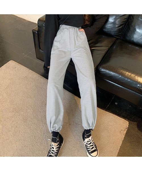 セール スウェットパンツ レディース ハイウエスト カジュアル おしゃれ ゆるパンツ 運動ズボン 束脚 ミニミニストア Miniministore Magaseek