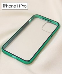 ninon(ニノン)/【iPhone12 /12 mini /12 pro max対応】強化ガラスの全面保護マグネットアイフォンケース　iPhone11&11Pro&11ProMax/グリーン系1