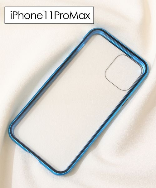ninon(ニノン)/【iPhone12 /12 mini /12 pro max対応】強化ガラスの全面保護マグネットアイフォンケース　iPhone11&11Pro&11ProMax/ブルー系2