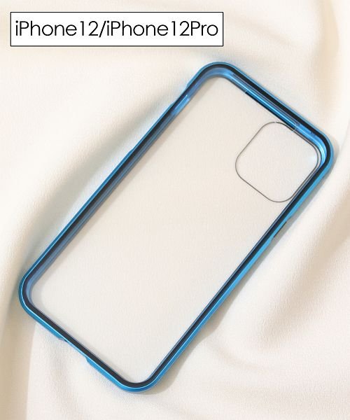 ninon(ニノン)/【iPhone12 /12 mini /12 pro max対応】強化ガラスの全面保護マグネットアイフォンケース　iPhone11&11Pro&11ProMax/ブルー系4