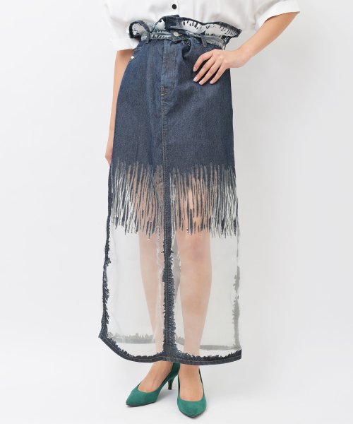 Diesel ディーゼル 084hi デニム シースルー ロングスカート ルヴニール Revenil Magaseek