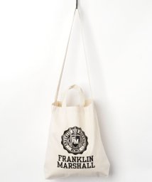 MAISON mou(メゾンムー)/【FRANKLIN & MARSHALL/フランクリンマーシャル】Cotton canvas Embrem Print Tote/ホワイト